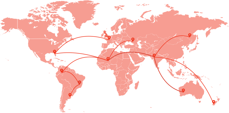 Image of a map with pins and routes between them