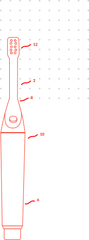 Infographic of a toothbrush from the front view