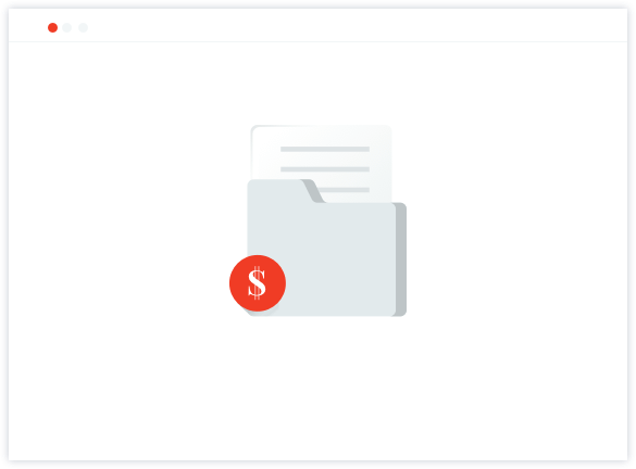 Illustration of a folder, with a dollar sign on it